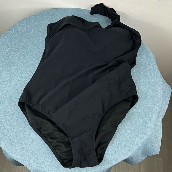 Profile By Gottex One Shoulder One Piece Swimsuit In Black Size M - Picture 1 of 7